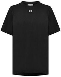Ganni - Rhinestone Regular Fit T-Shirt - Lyst