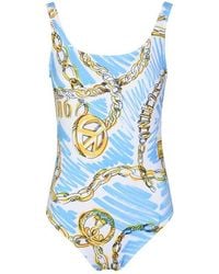Moschino Chain Swimsuit - Blue