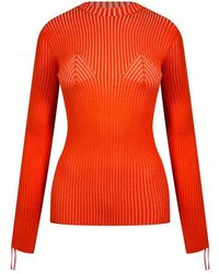 Off-White c/o Virgil Abloh - Vanise Lace-Up Knitted Crew Neck Jumper - Lyst
