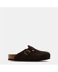 Birkenstock - Boston Suede Flat Sandals - Lyst