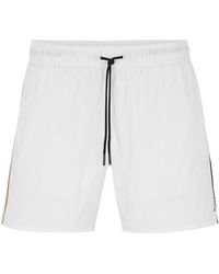 BOSS - Iconic Quick Drying Twin Slit Pockets Swim Shorts - Lyst