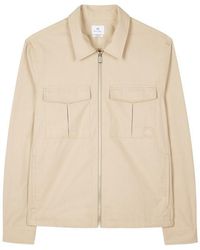 Paul Smith - Cotton Zip Long Sleeve Overshirt - Lyst