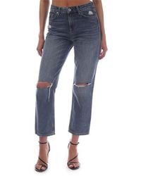 GANT - Camie Relaxed Fit Cropped Ripped Jeans - Lyst