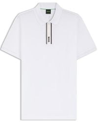 BOSS - Short Sleeve Polo Top With Logo Detail - Lyst