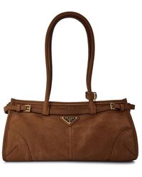 Prada - Bonnie Medium Nubuck Leather Handbag - Lyst