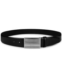 BOSS - Baxton Brushed Metal Plaque Belt - Lyst