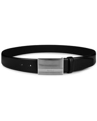 BOSS - Baxton Brushed Metal Plaque Belt - Lyst