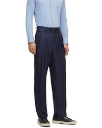 BOSS - Tailored Fit Pleated Trousers - Lyst