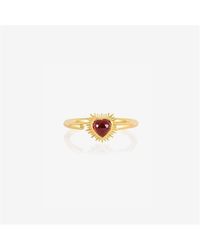 Rachel Jackson - Adjustable Electric Love Mini Garnet Heart Band Ring - Lyst