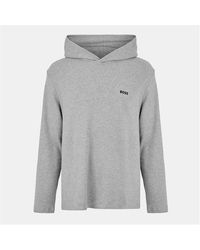BOSS - Bodywear Waffle Loungewear Hoodie With Logo Detail - Lyst