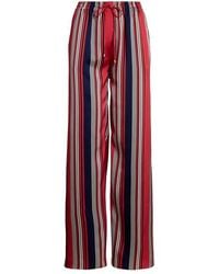 Ralph Lauren - Striped Charmeuse Wide-Leg Trousers - Lyst
