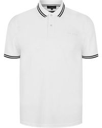 Ted Baker - Striped Trim Short-Sleeve Polo Shirt - Lyst