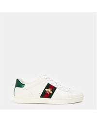 Gucci - Ace Embroidered Leather Sneaker - Lyst