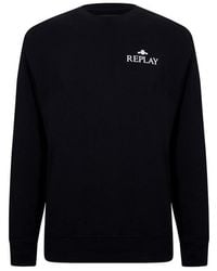 Replay - Small Logo Crewneck Sweater - Lyst
