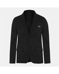 Prada - Badge Long Sleeve Blazer - Lyst