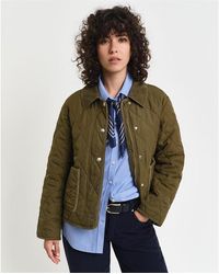 GANT - Cord Detailed Quilted Jacket - Lyst