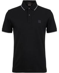 BOSS - Pique Short Sleeve Polo Shirt With Logo Detail - Lyst