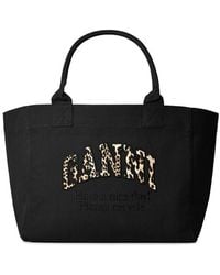 Ganni - Xxl Logo Tote Bag - Lyst