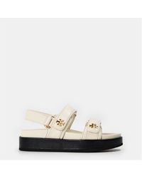 Tory Burch - Kira Leather Flat Sandals - Lyst
