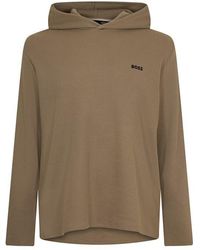 BOSS - Bodywear Waffle Loungewear Hoodie With Logo Detail - Lyst