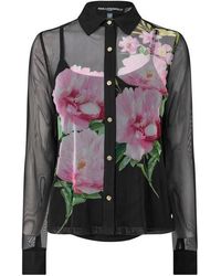 KARL LAGERFELD - Sportswear Long Sleeve Patterned Shirt - Lyst