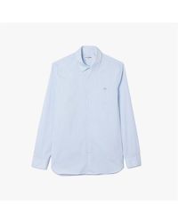 Lacoste - Slim-Fit Plaid Poplin Shirt - Lyst
