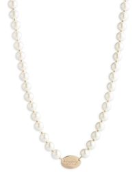Ralph Lauren - Lauren Ralph Lauren & Pearl Logo Necklace - Lyst