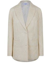 Off-White c/o Virgil Abloh - Wool-Mix Structured Raw-Edge Suit Jacket - Lyst