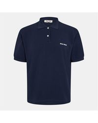Miu Miu - Piquet Short Sleeve Polo Shirt - Lyst