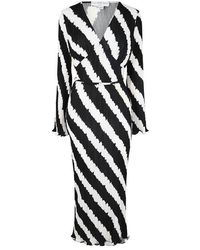 Never Fully Dressed - Mono Stripe Celeste Plisse Dress - Lyst