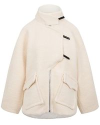 Ganni - Boucle Wool Shoulder Jacket - Lyst