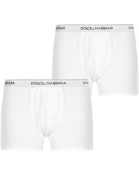 Dolce & Gabbana - Plain Cotton Stretch Boxers, 2-Pack - Lyst