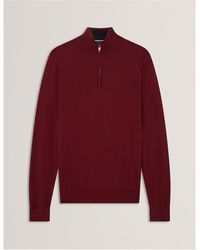 Ted Baker - Merino Half Zip Crew Neck Jumper - Lyst