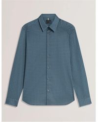 Ted Baker - Long Sleeve Geometric Patterned Shirt - Lyst