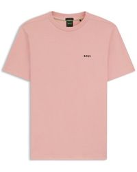 BOSS - T-Shirt With Logo Design Stretch Cotton - Lyst
