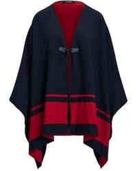 Ralph Lauren - Two-Tone Intarsia Viscose Short Poncho - Lyst