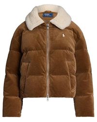Polo Ralph Lauren - Quilted Corduroy Down Long Sleeve Short Puffer Jacket - Lyst