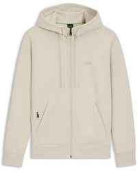 BOSS - Full-Zip Hoodie With Adjustable Drawstring Hood - Lyst