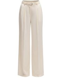 BOSS - Taualy-W Relaxed Fit Wide Leg Trousers - Lyst