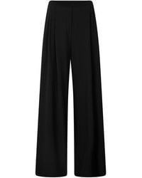 Norma Kamali - Pleat Pant Wide Leg Trousers - Lyst