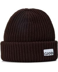 Ganni - Structured Rib Wool Beanie - Lyst