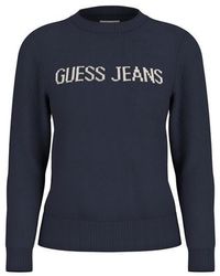 Guess - Intarsia Knitted Crew Neck Jumper - Lyst