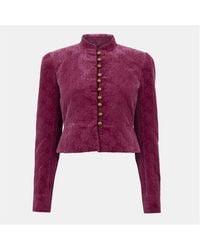 Chloé - Chlov Cropped Velvet Long Sleeve Softshell Jacket - Lyst