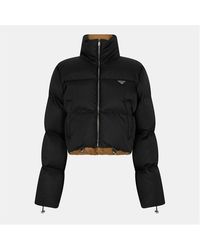 Prada - Quilted Cropped Short Puffer Jacket - Lyst