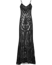 Norma Kamali - Sequin Maxi V-Neck Slip Dress - Lyst