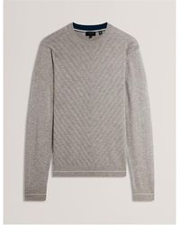 Ted Baker - Long Sleeve Stitch Crew Neck Jumper - Lyst