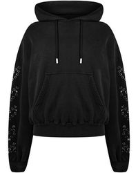 Off-White c/o Virgil Abloh - Eyelet Cotton Long Sleeve Hoodie - Lyst