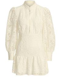 Bardot - Remy Lace Long Sleeve Mandarin Collar Mini Dress - Lyst