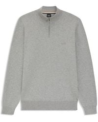 BOSS - Padro-L Zipped Quarter-Zip Jumper - Lyst