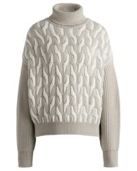 BOSS - Ferdolia Knitted Crew Neck Jumper - Lyst